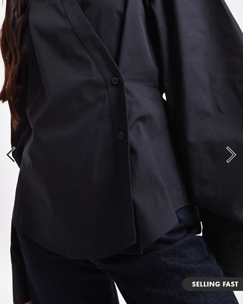 ASOS DESIGN wrap shirt with cocoon sleeve in black
