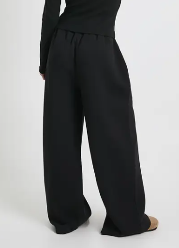 boohoo Petite Rib Button Through Wide Sweatpants