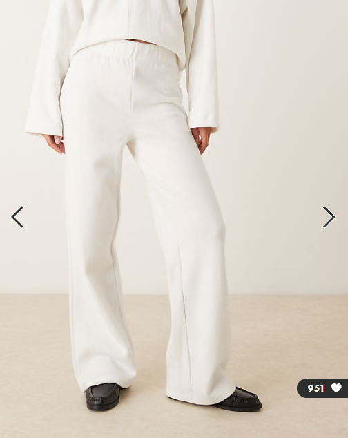 ASOS DESIGN Supersoft co-ord wide leg jogger in winter white