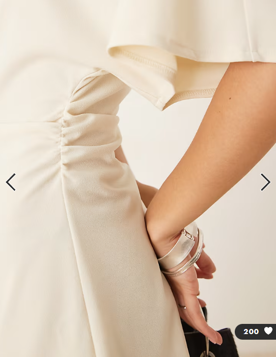 ASOS DESIGN flutter sleeve ruched side mini dress in white