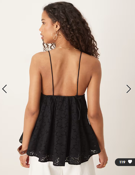 Mango v-neck cotton a-line top in black