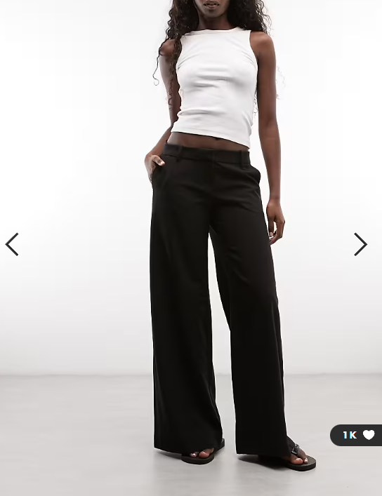 Weekday low waist flared tailored trousers in black