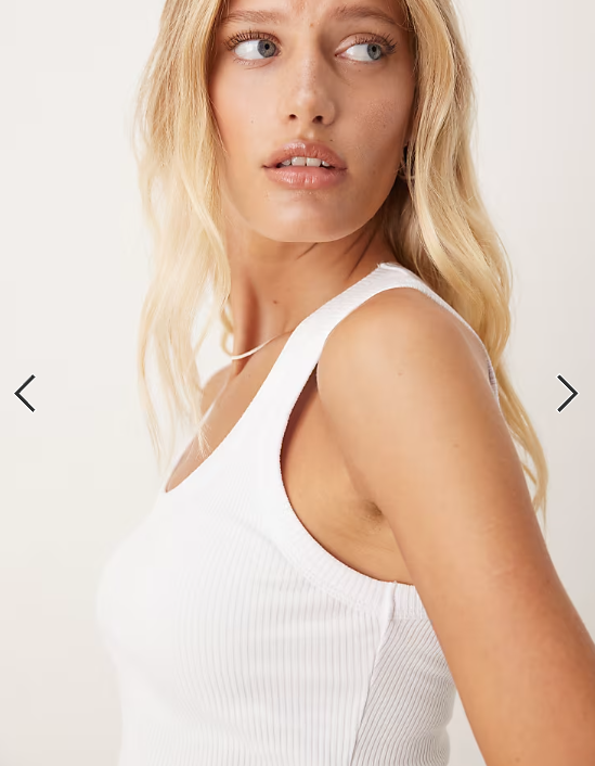 ASOS Design Rib Scoop Vest Top in white