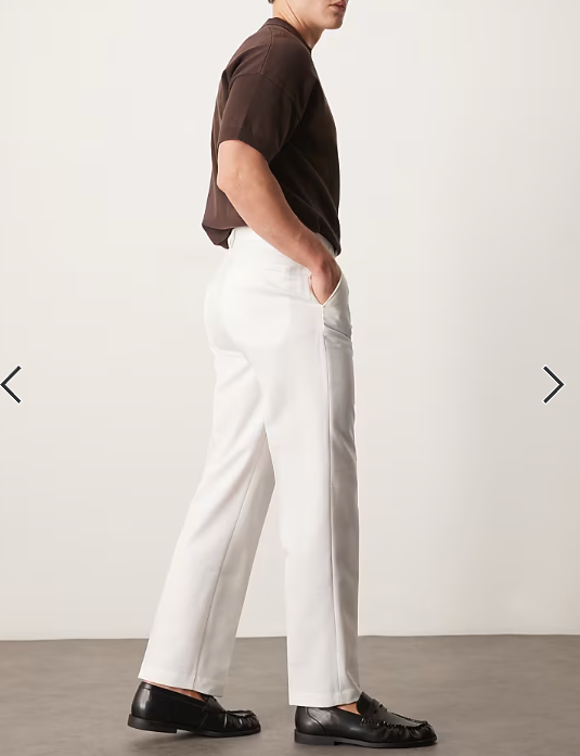 ASOS DESIGN smart straight leg trousers in white