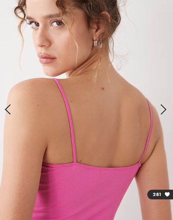 Weekday Demi singlet vest in pink exclusive to ASOS