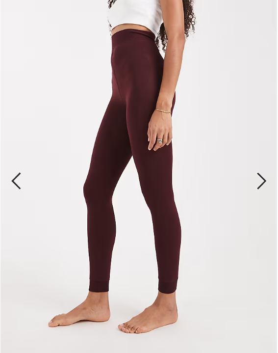 Asos - New Look fleeced lined leggings in burgundy