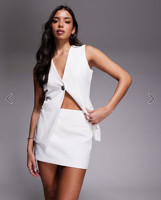 Kaiia exclusive tailored mini skirt co-ord in white