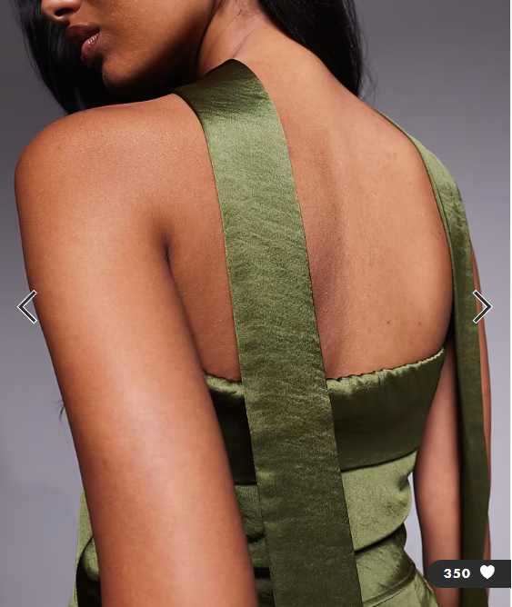 TFNC bandeau top with neck scarf detail in olive