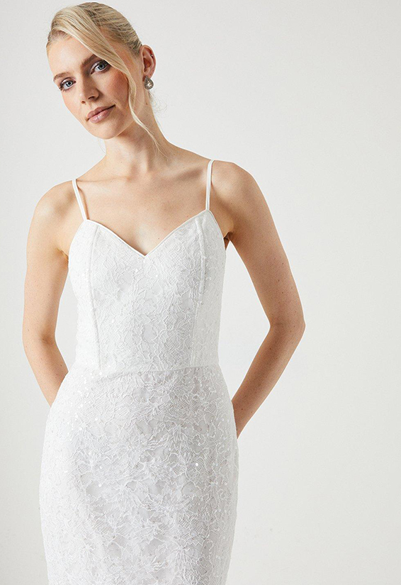 Sequin Lace Wedding Dress