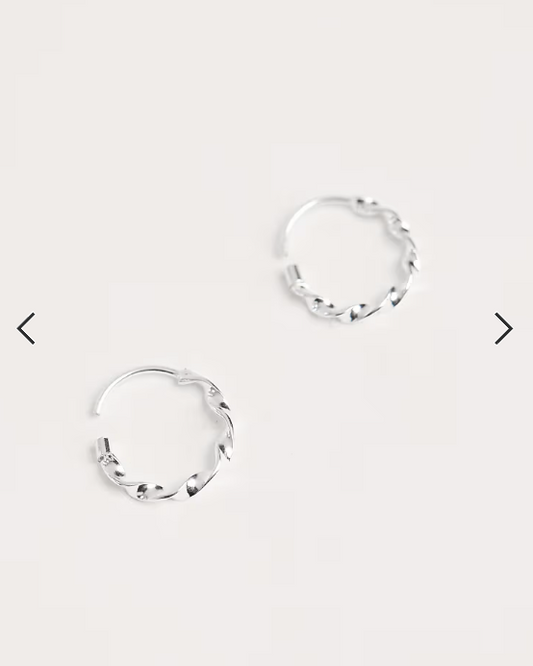 Kingsley Ryan 14mm twisted hoop earrings in silver