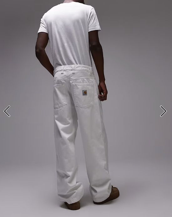Carhartt WIP brandon loose tapered jeans in white