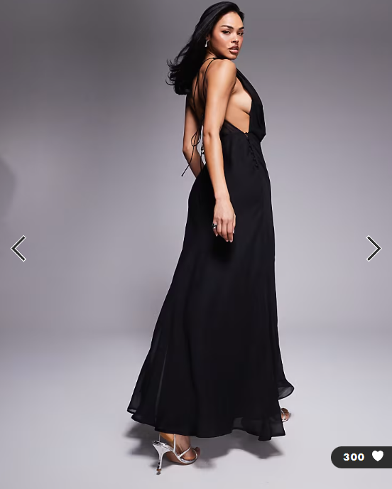 ASOS DESIGN one shoulder draped maxi dress in black