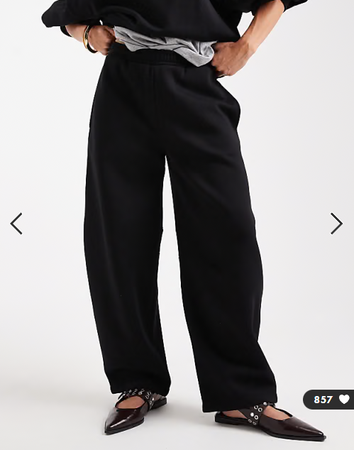ASOS DESIGN barrel leg brushback jogger in black