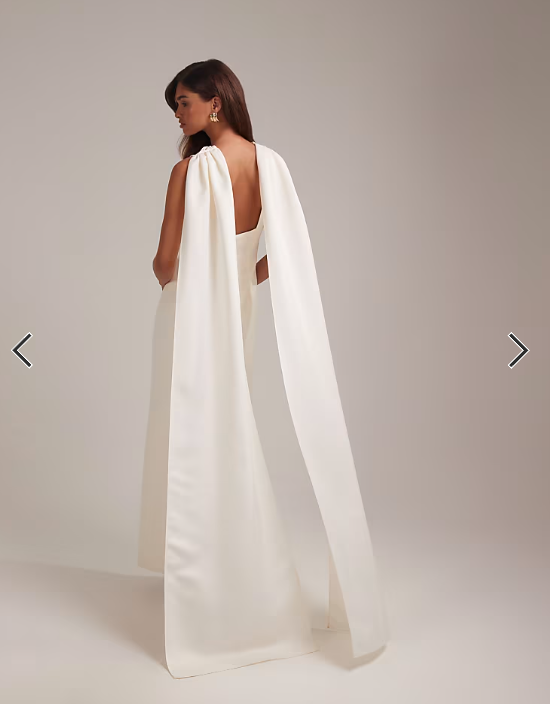 ASOS DESIGN high neck maxi wedding dress with train in ivory