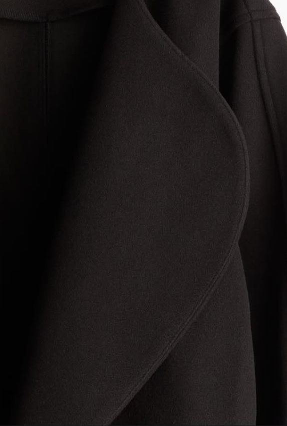H&M - FELTED JACKET WITH SHAWL COLLAR- Black