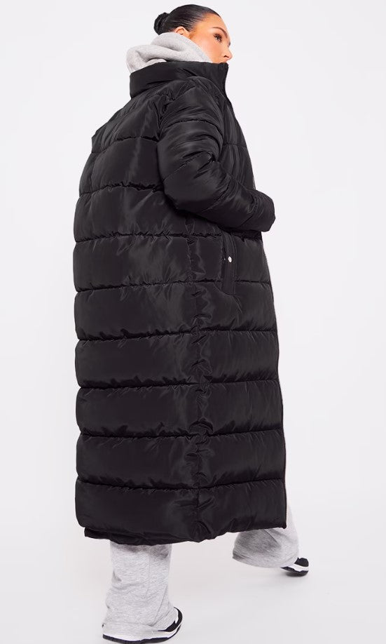 Black Bubble Maxi Puffer Jacket