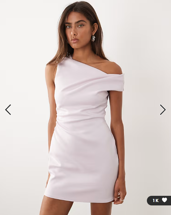 ASOS DESIGN off shoulder sculpted mini dress in orchid ice scuba-style fabric