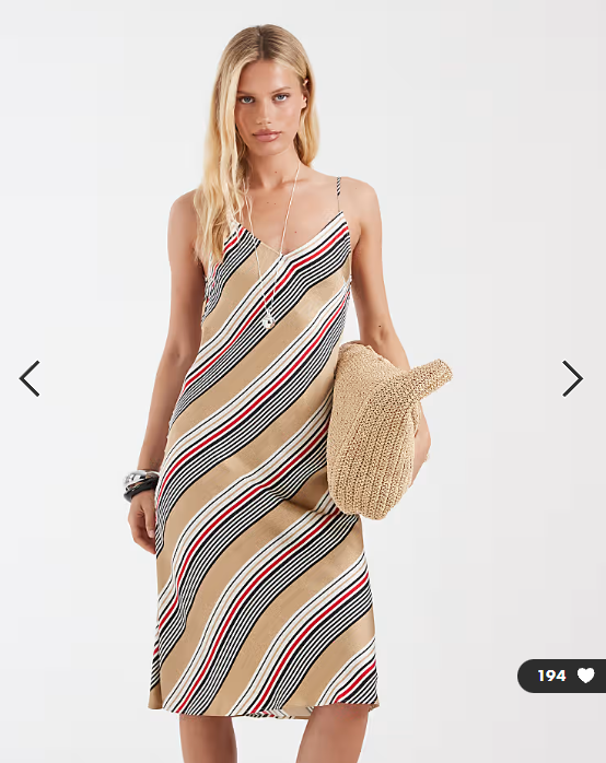 & Other Stories cami dress in beige stripe