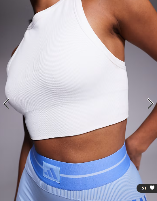 Asos - 4505 Active double layer support seamless rib sports bra in white