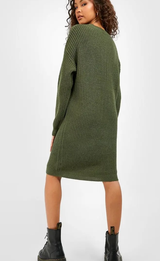 BOOHOO CREW NECK JUMPER DRESS