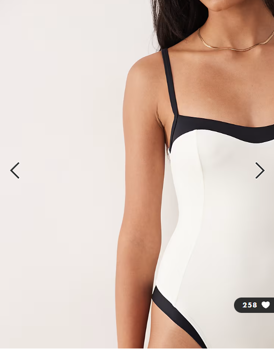 Free Society monochrome swimsuit in white