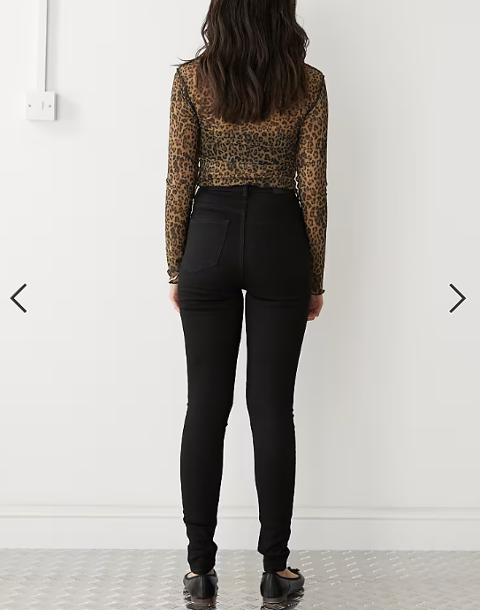 Monki Oki high waist skinny jeans in black