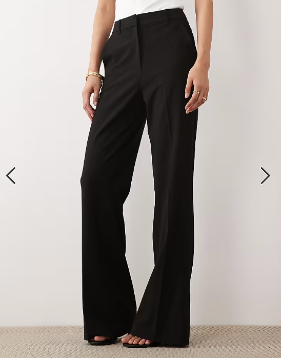ASOS DESIGN Tall tailored snatch flare pants in black
