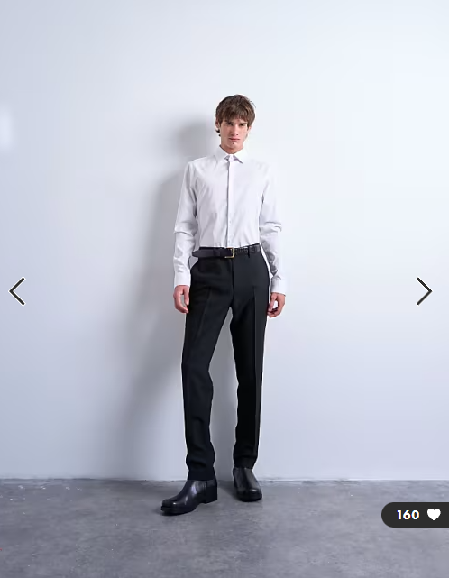 Topman long sleeve formal stretch shirt in white