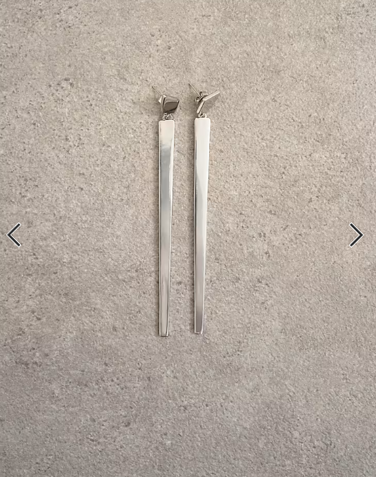 Topshop Cora asymmetric drop stud earrings in silver tone