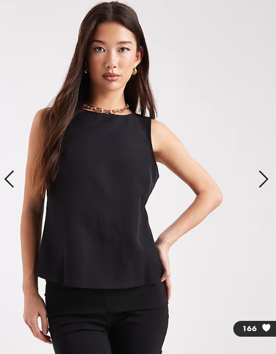 ONLY bow open back top in black