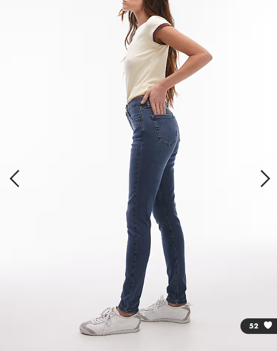 Topshop Jamie high rise skinny jean in storm blue