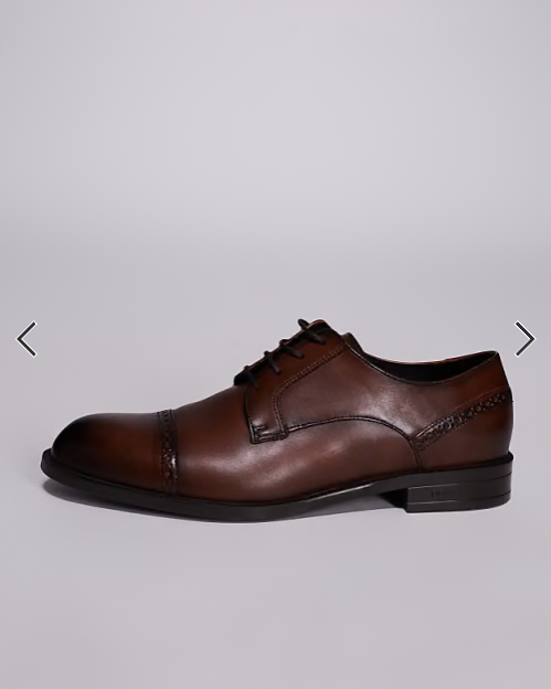 Boss - black tayil leather derby shoes in brown