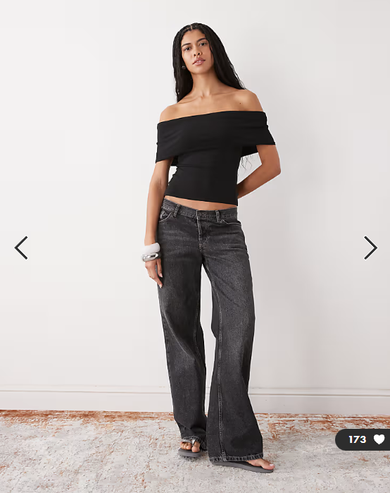 Weekday bardot top in black