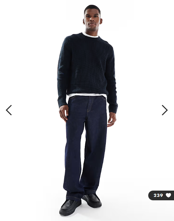 Jack & Jones crew jumper in speckled navy