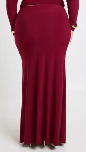 boohoo Plus Drape Detail Column Maxi Skirt
