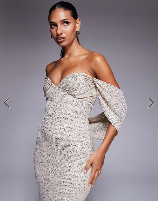 Jaded Rose maxi dress with sweetheart bandeau and shawl detail in silver