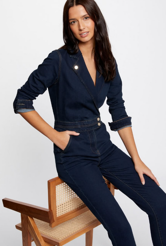 Morgan - 241-Pchance - Navy Dejim Jumpsuit.