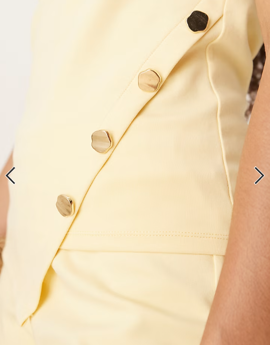 ASOS DESIGN interlock co-ord button detail vest top in yellow