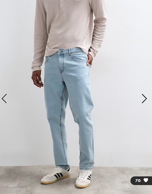 ASOS DESIGN stretch slim jeans in light wash blue