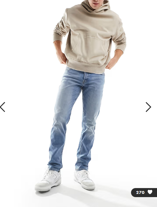 Jack & Jones Glenn slim leg jeans in light wash denim