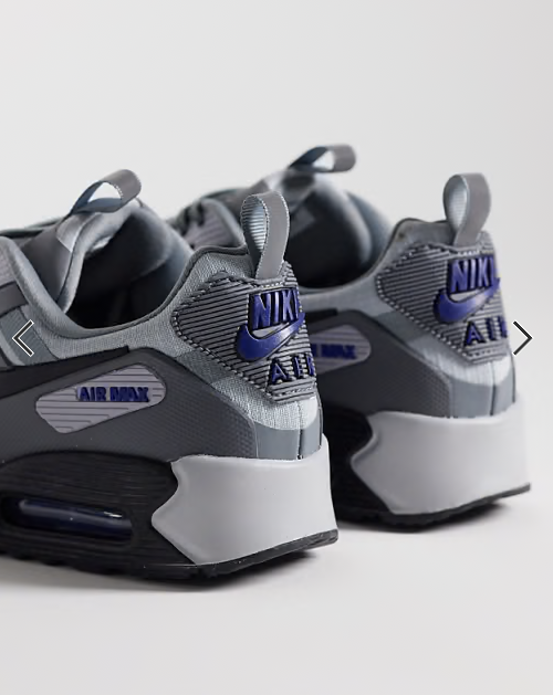 Nike Air Max 90 Drift trainers in grey and blue