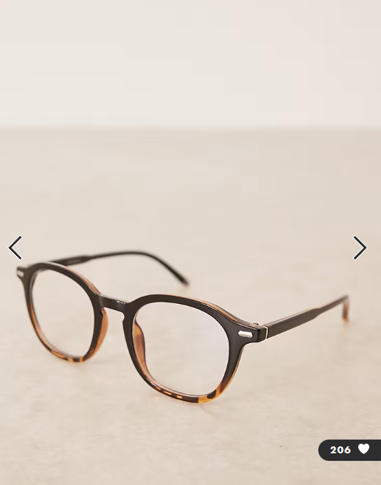 ASOS DESIGN round sunglasses in ombre tortoise shell with clear blue light lens