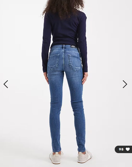 ONLY push up skinny jeans in mid blue