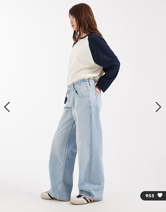 ASOS DESIGN Circular Design Collection Petite oversized baggy boyfriend jeans in soft light midwash
