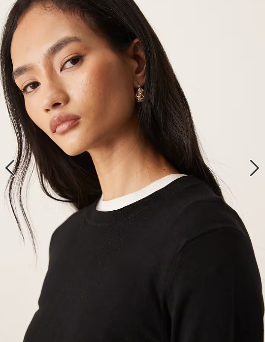 JJXX crew neck knit jumper in black