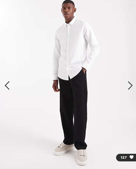 Threadbare long sleeve oxford shirt in white