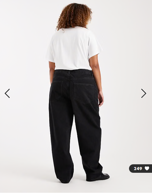 ASOS DESIGN Curve slim barrel jeans in washed black