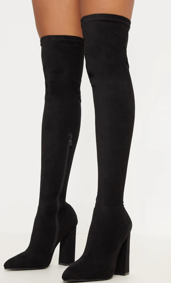 Black Point Block Heel Over The Knee Boot