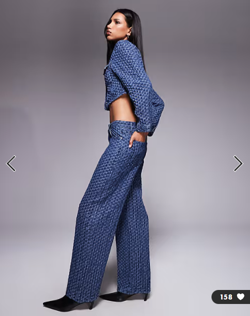 Liquor N Poker mid rise baggy jeans in bubble indigo