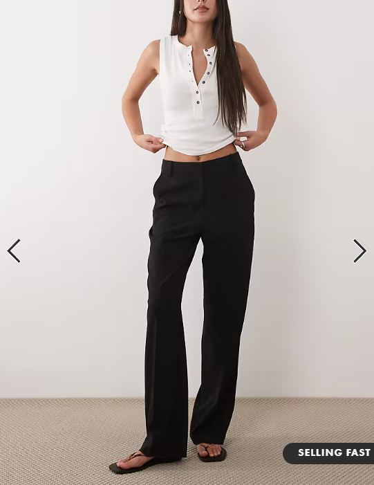 ASOS DESIGN tailored slim straight trousers in black